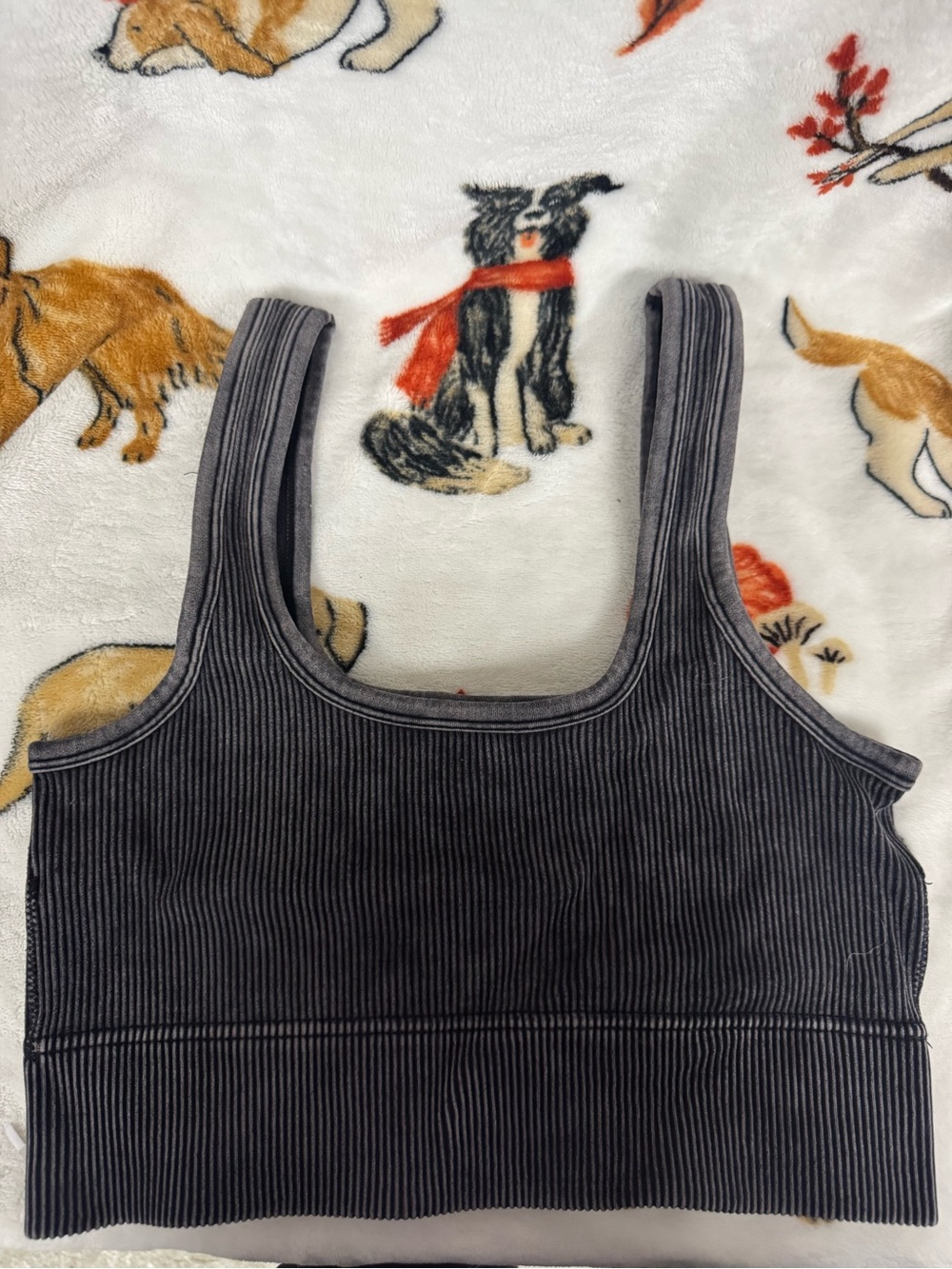 Zenana Outfitters Charcoal Ribbed Scoop Tank